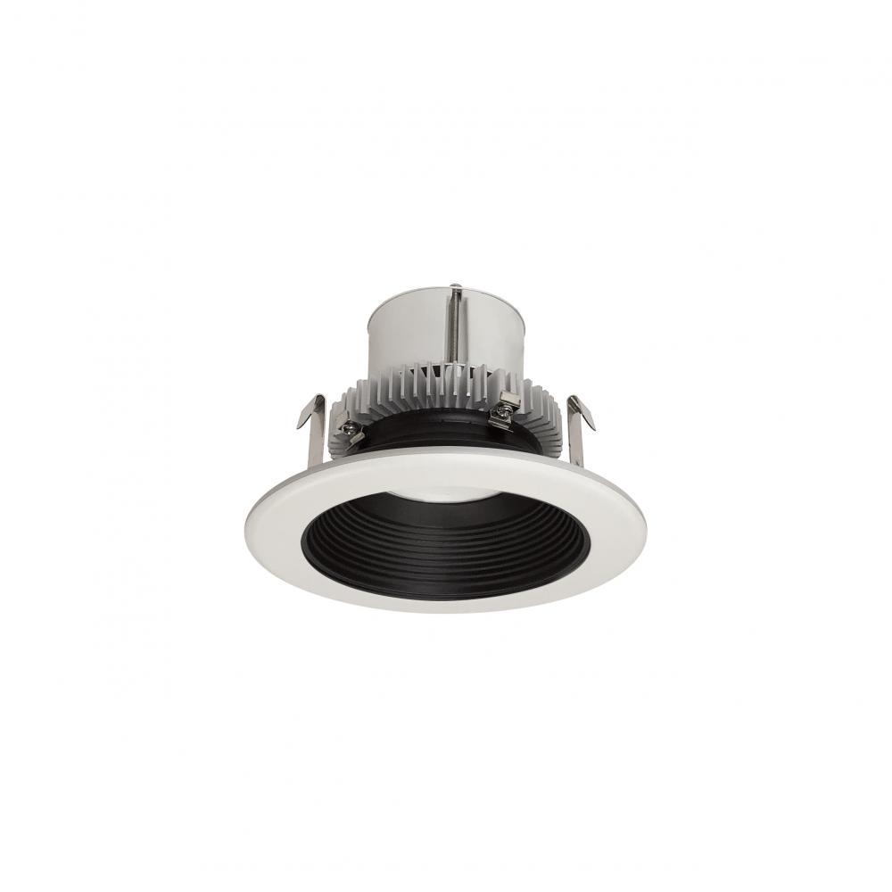 4" Cobalt Click Round Retrofit Baffle, 1000lm / 12W, 3500K, Black Baffle / White Flange
