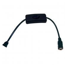 Nora NATL-511 - 11" Power Line Interconnector w/Switch for 24V Standard & Side-Lit Tape Light, Black