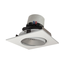 Nora NPR-4SC27XHW - 4" Pearl LED Square Adjustable Cone Retrofit, 1000lm / 12W, 2700K, Haze Reflector / White Flange