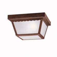Kichler 345TZ - 9.25" 2 Light Outdoor Flush Mount with Clear Textured Glass in Tannery Bronze
