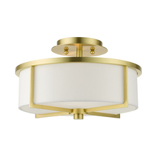 Livex Lighting 51073-12 - 2 Lt Satin Brass Semi Flush