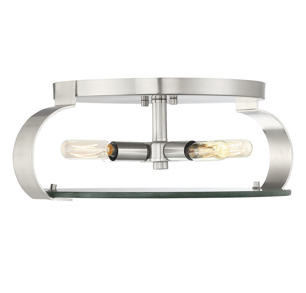 Drummond 16" Satin Nickel Flush Mount