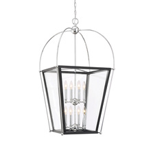 Savoy House 3-9074-8-67 - Dunbar 8-Light Pendant in Matte Black with Polished Chrome Accents