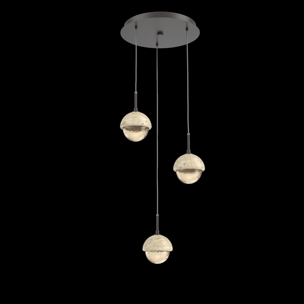 Cabochon Round 3pc Multi-Pendant