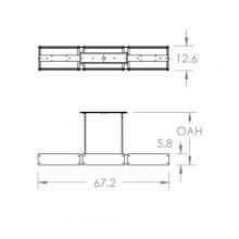 Hammerton PLB0044-67-FB-SG-001-L1 - Textured Glass Linear - 67-Inch (LED)