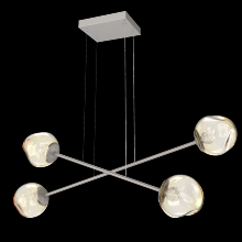 Hammerton PLB0086-M2-BS-FA-CA1-L3 - Luna Double Moda-Beige Silver-Floret Inner - Amber Outer-Stainless Cable-LED 3000K