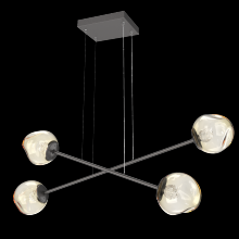 Hammerton PLB0086-M2-GP-FA-CA1-L3 - Luna Double Moda-Graphite-Floret Inner - Amber Outer-Stainless Cable-LED 3000K
