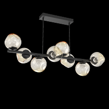 Hammerton PLB0086-T8-MB-FA-001-L3 - Luna 8pc Twisted Branch-Matte Black-Floret Inner - Amber Outer-Threaded Rod Suspension-LED 3000K