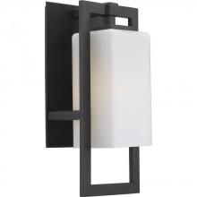 Progress P6045-31WB - One Light Black  Etched Opal Glass Wall Lantern