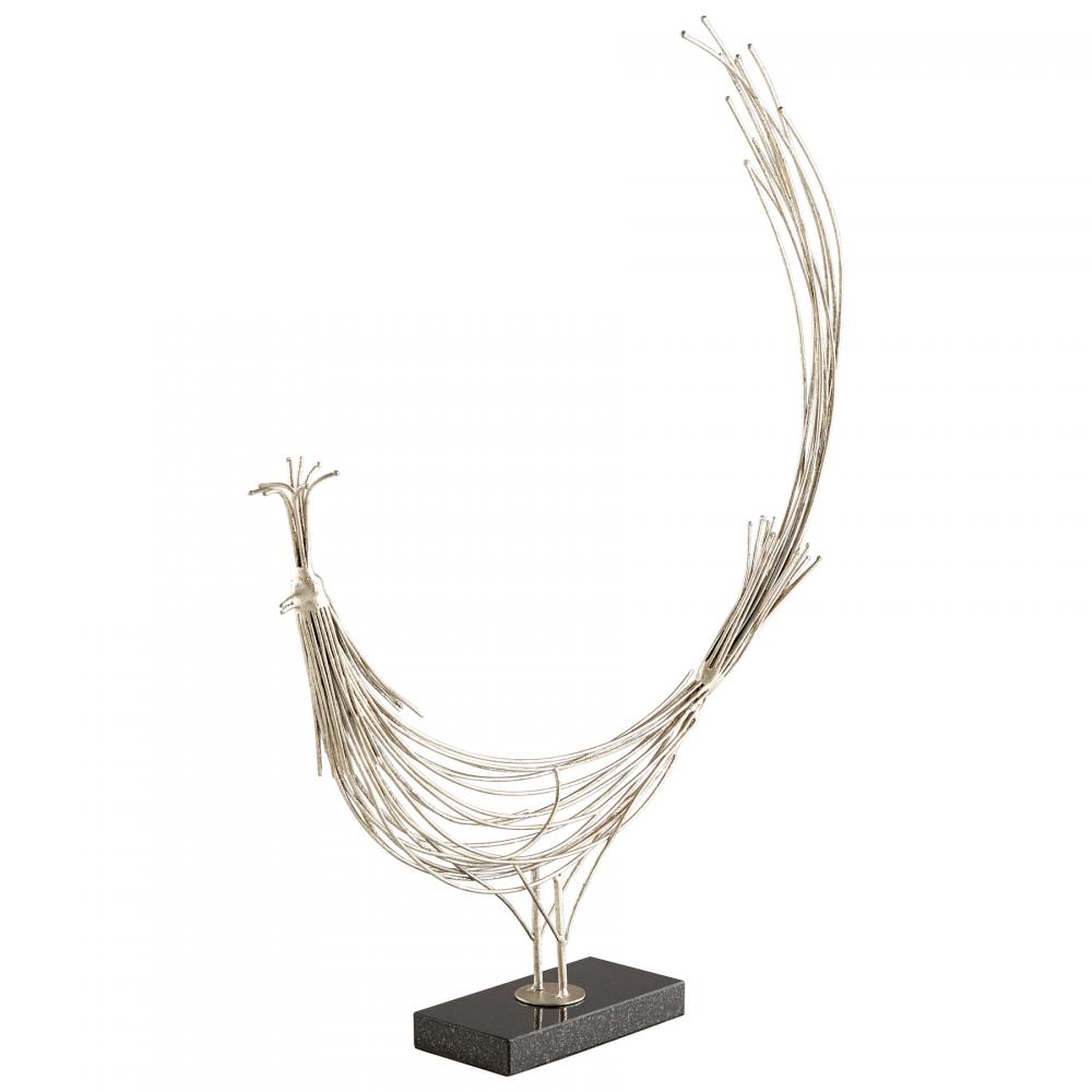 Racket Tailed Sculpture Antique Silver Leaf