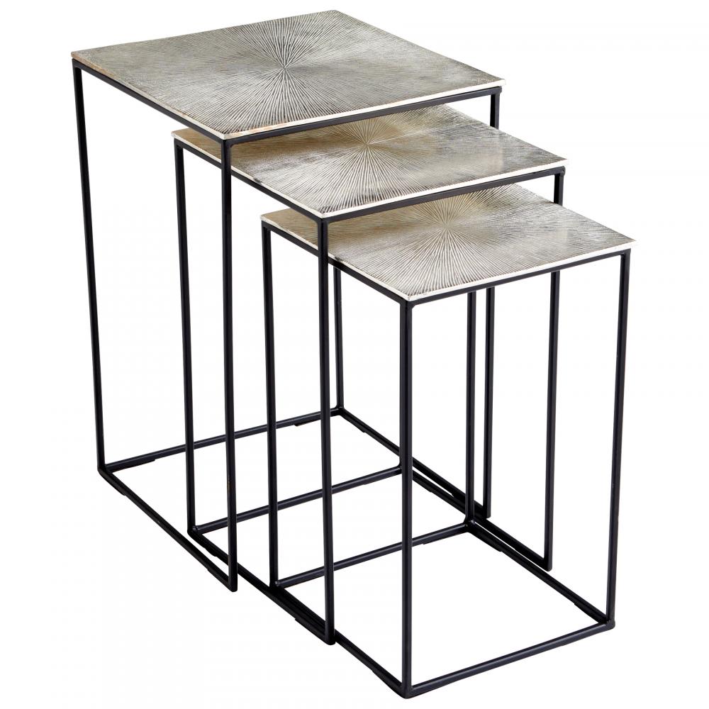 Irvine Nesting Tables Raw Nickel And Black