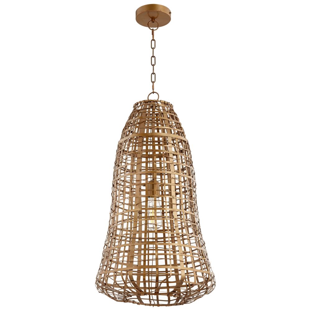 Grid Beacon Pendant Antique Brass