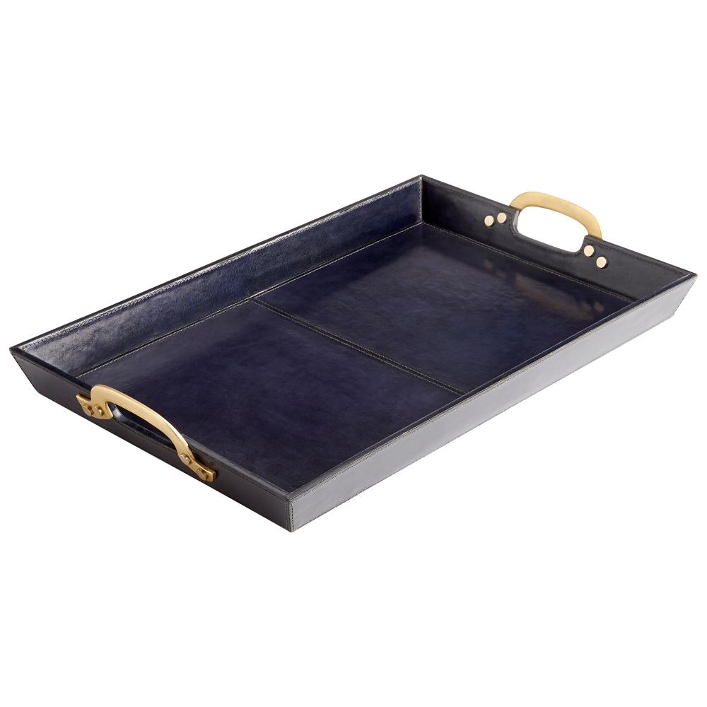 McQueen Tray Blue And Antique Brass