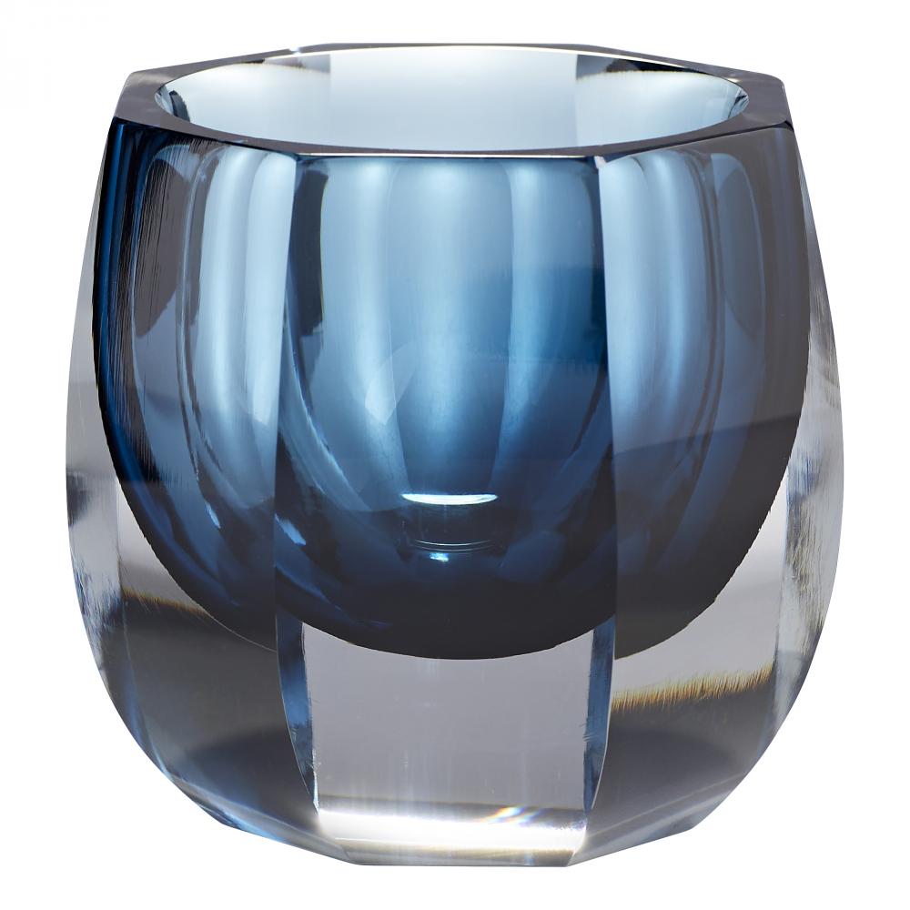 Azure Oppulence Vase Blue & Clear - Small