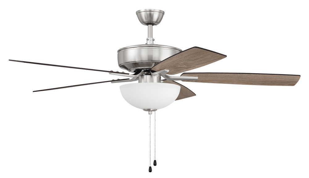 52" Ceiling Fan w/Blades, White Frost Bowl LED