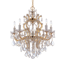 Crystorama 4435-GD-CL-MWP - Maria Theresa 6 Light Clear Crystal Gold Chandelier