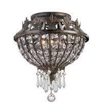 Crystorama 5163-EB-CL-MWP - Vanderbilt 3 Light Hand Cut Crystal English Bronze Ceiling Mount