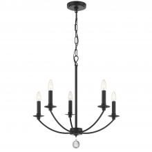 Crystorama MIL-8005-BK - Mila 5 Light Black Chandelier