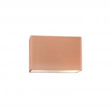 Justice Design Group CER-5640-BSH-LED1-1000 - Small ADA Wide Rectangle LED Wall Sconce - Closed Top