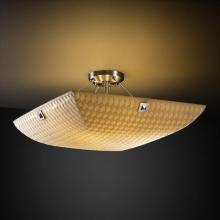 Justice Design Group PNA-9651-35-BANL-NCKL-F5 - 18" Semi-Flush Bowl w/ CONCENTRIC SQUARES FINIALS