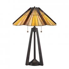 Quoizel TF1254TBE - Two Light Bergamo Tiffany Glass Table Lamp