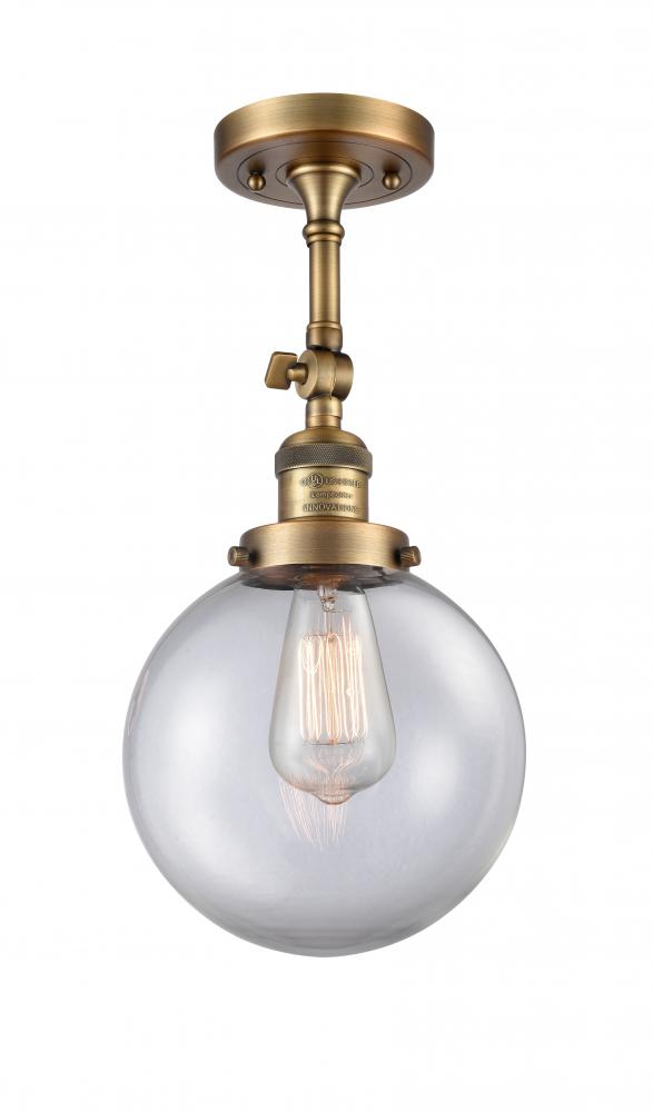 Beacon - 1 Light - 8 inch - Brushed Brass - Adjustable Semi-Flush Mount