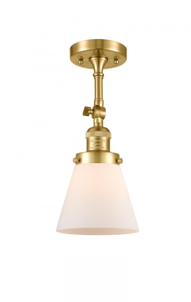 Cone - 1 Light - 6 inch - Satin Gold - Adjustable Semi-Flush Mount