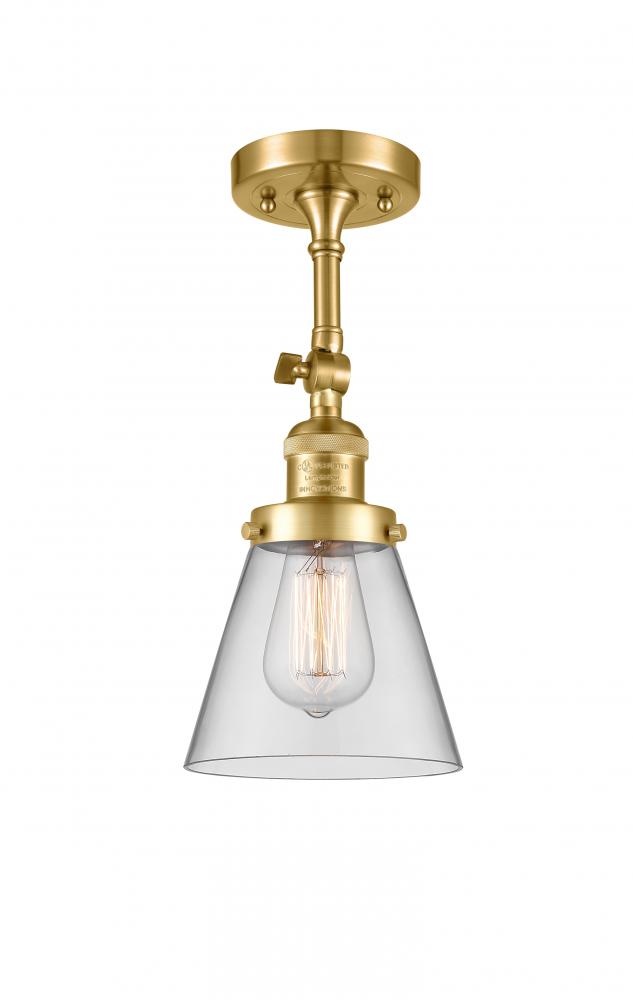 Cone - 1 Light - 6 inch - Satin Gold - Adjustable Semi-Flush Mount