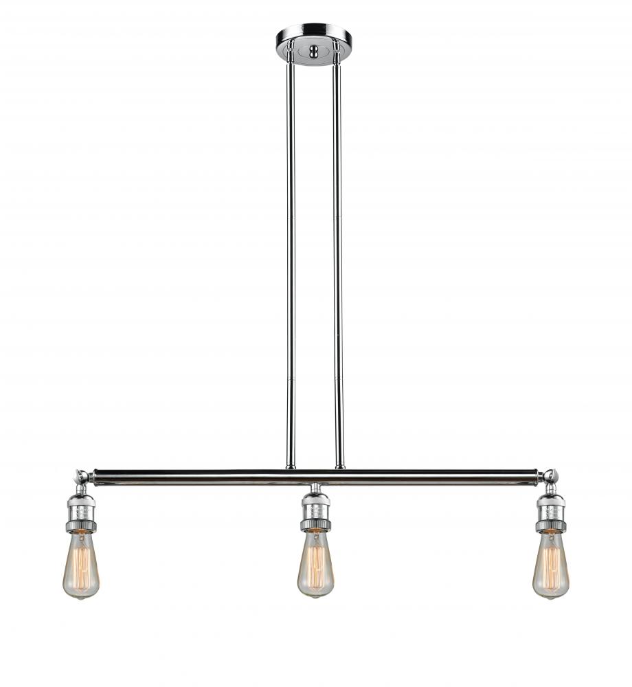 Bare Bulb - 3 Light - 38 inch - Polished Chrome - Stem Hung - Adjustable Island Light