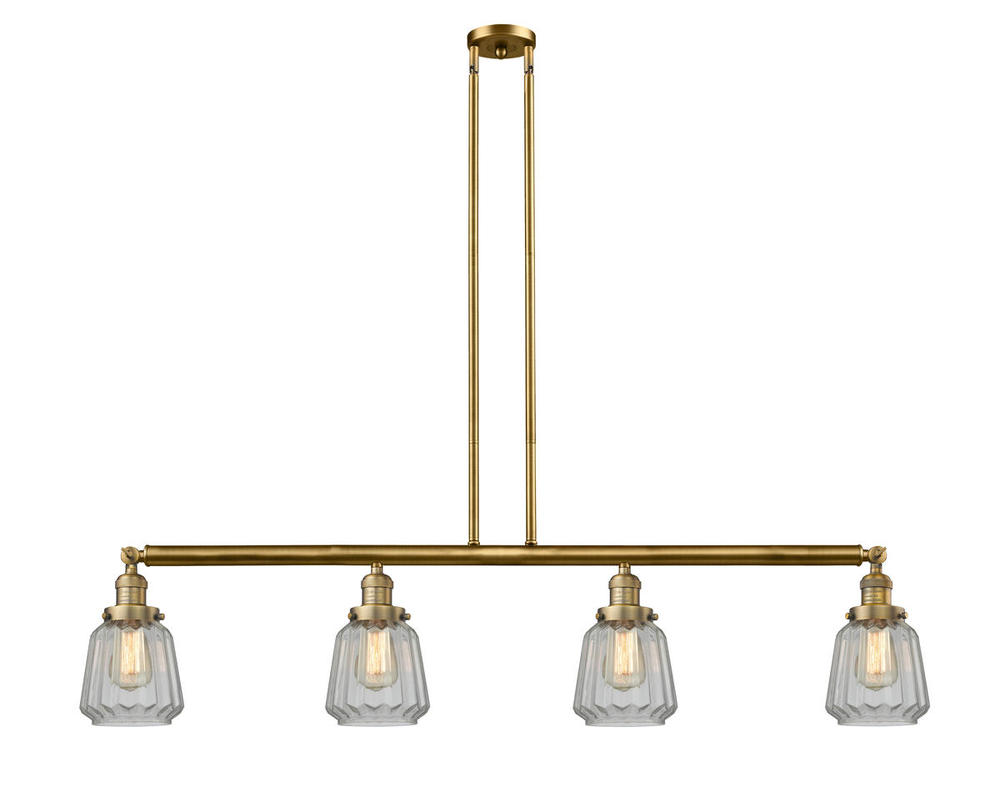 Chatham - 4 Light - 51 inch - Brushed Brass - Stem Hung - Adjustable Island Light