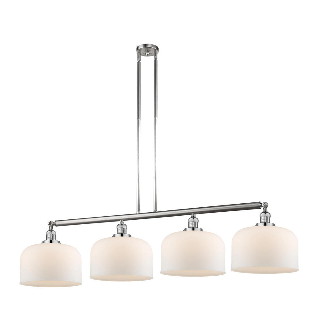 Bell - 4 Light - 54 inch - Brushed Satin Nickel - Stem Hung - Adjustable Island Light