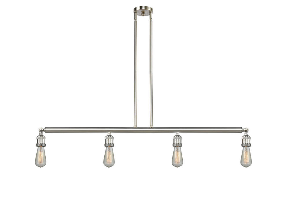 Bare Bulb - 4 Light - 48 inch - Brushed Satin Nickel - Stem Hung - Adjustable Island Light
