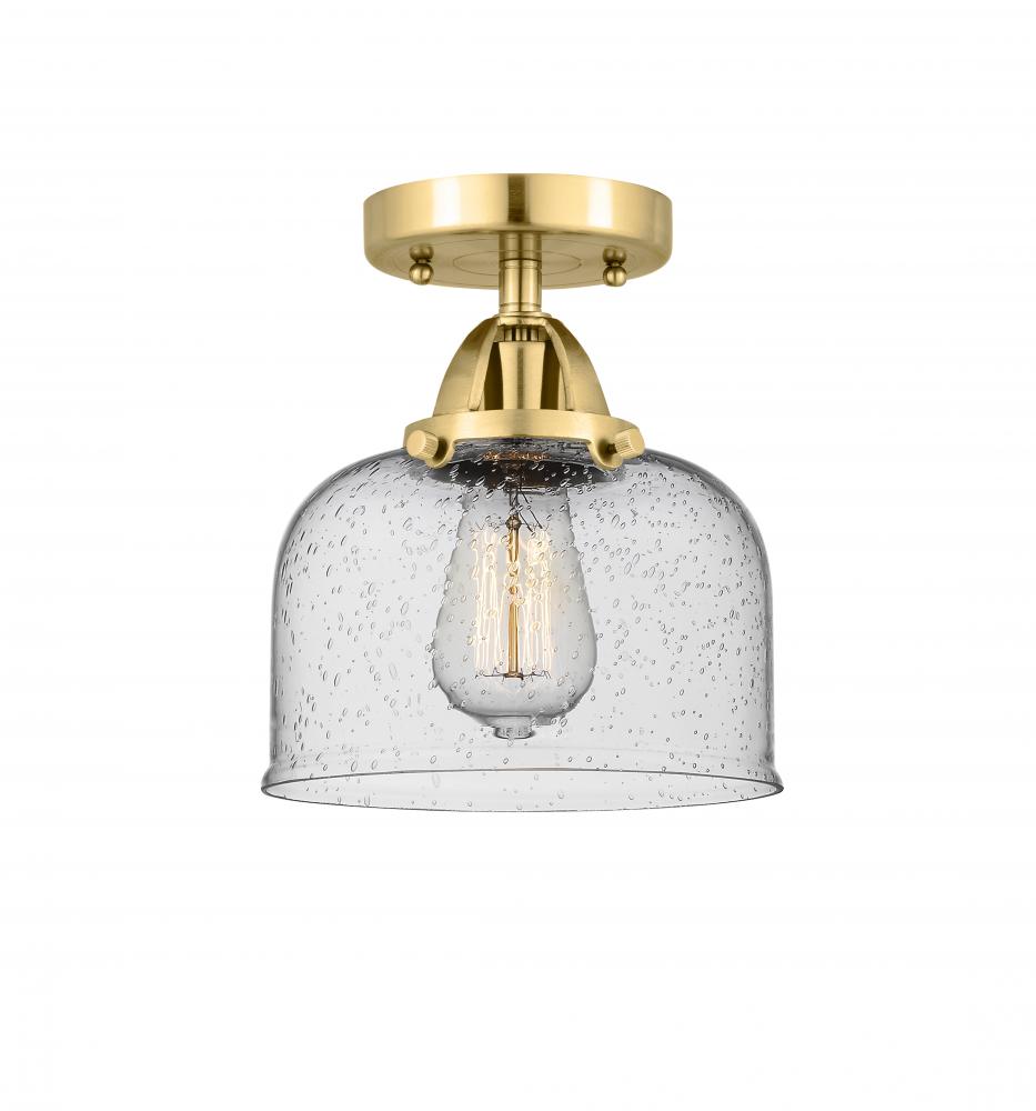 Bell - 1 Light - 8 inch - Satin Gold - Semi-Flush Mount