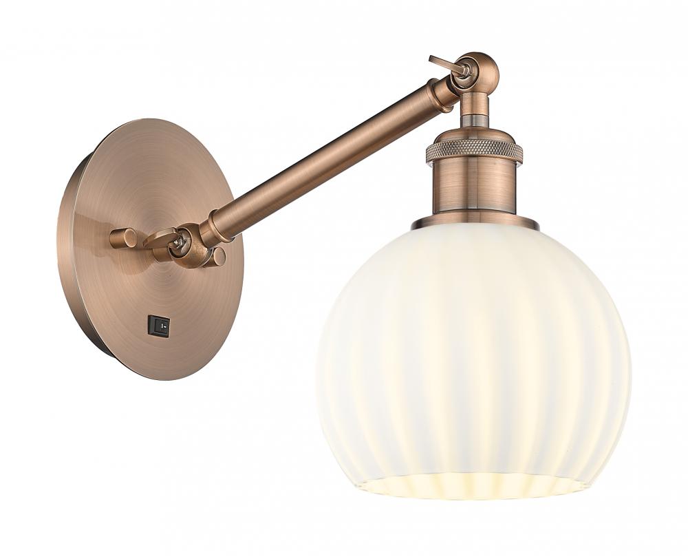 White Venetian - 1 Light - 6 inch - Antique Copper - Adjustable Sconce