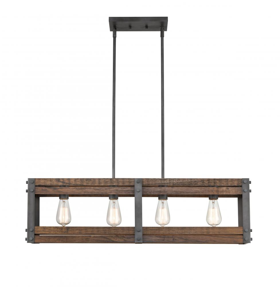 Austin - 4 Light - 36 inch - Aged Gun Metal - Stem hung - Island Light