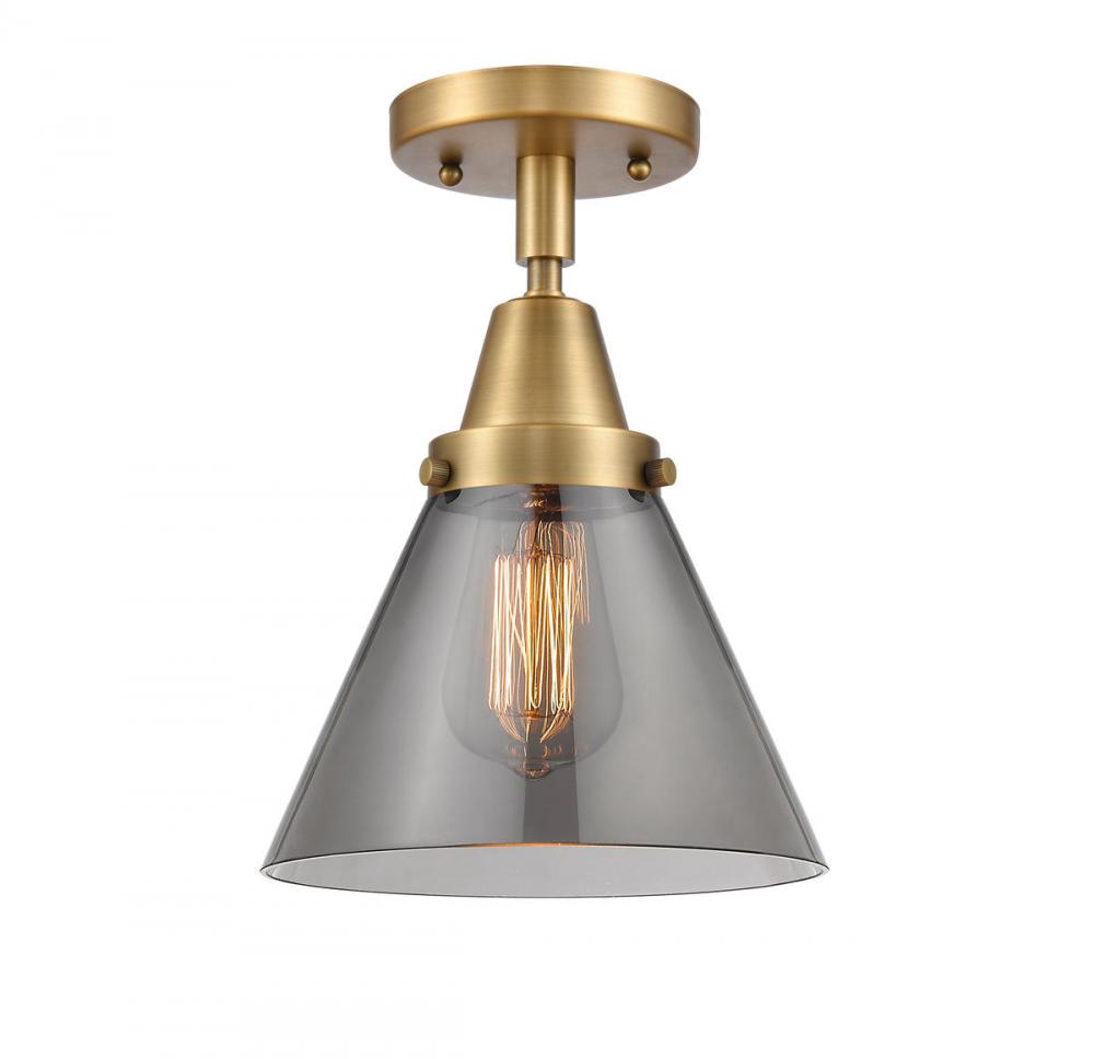 Cone - 1 Light - 8 inch - Brushed Brass - Flush Mount