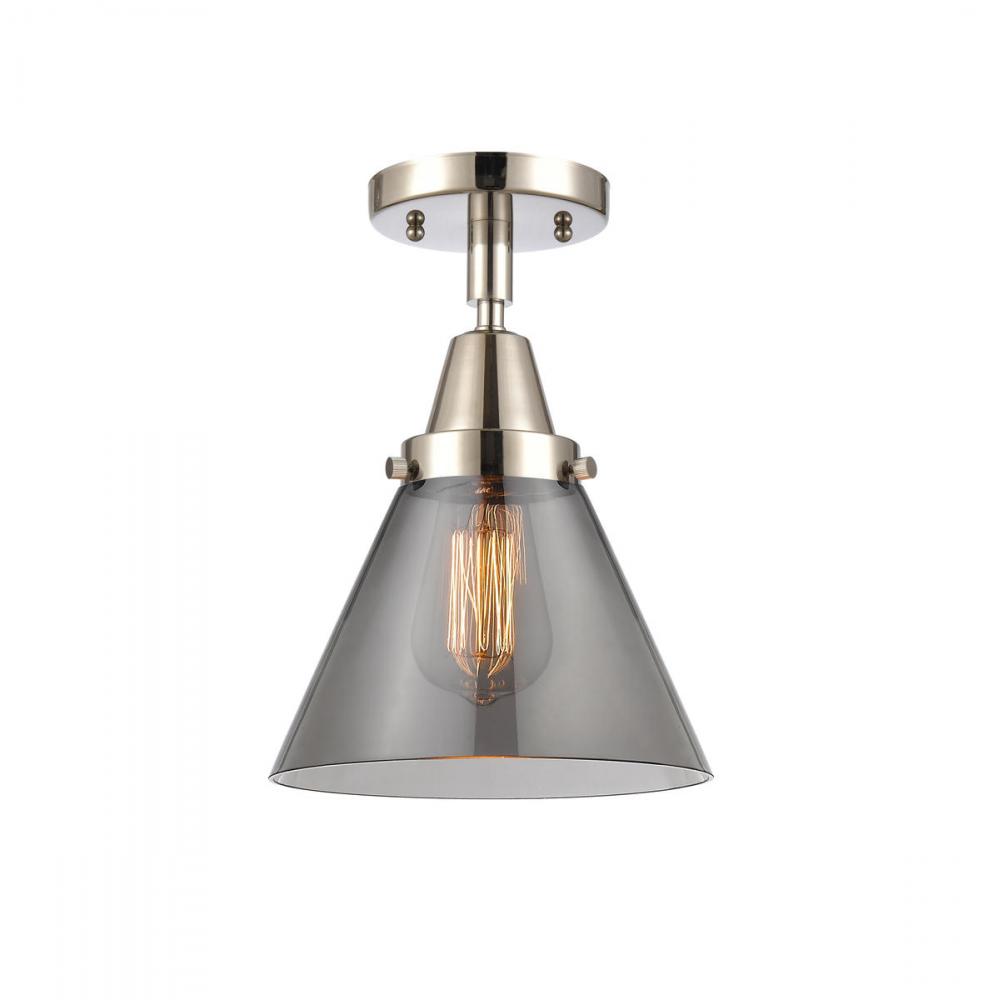 Cone - 1 Light - 8 inch - Polished Nickel - Flush Mount