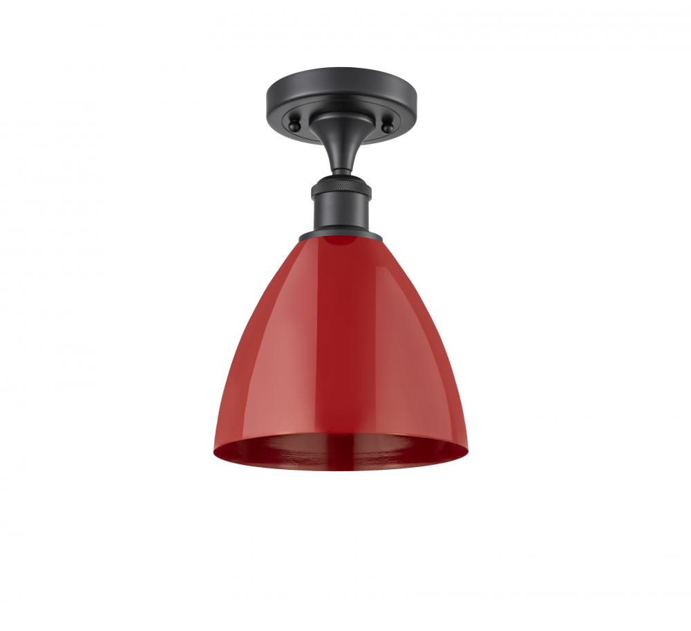 Plymouth - 1 Light - 8 inch - Matte Black - Semi-Flush Mount