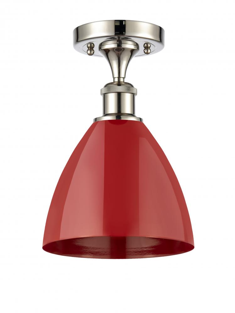 Plymouth - 1 Light - 8 inch - Polished Nickel - Semi-Flush Mount