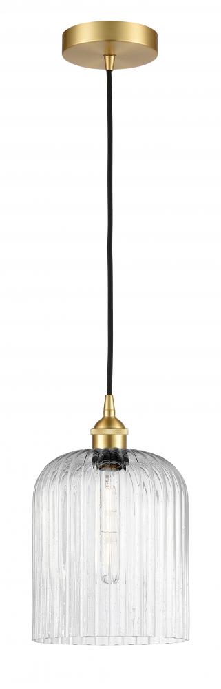 Bridal Veil - 1 Light - 5 inch - Satin Gold - Cord hung - Mini Pendant