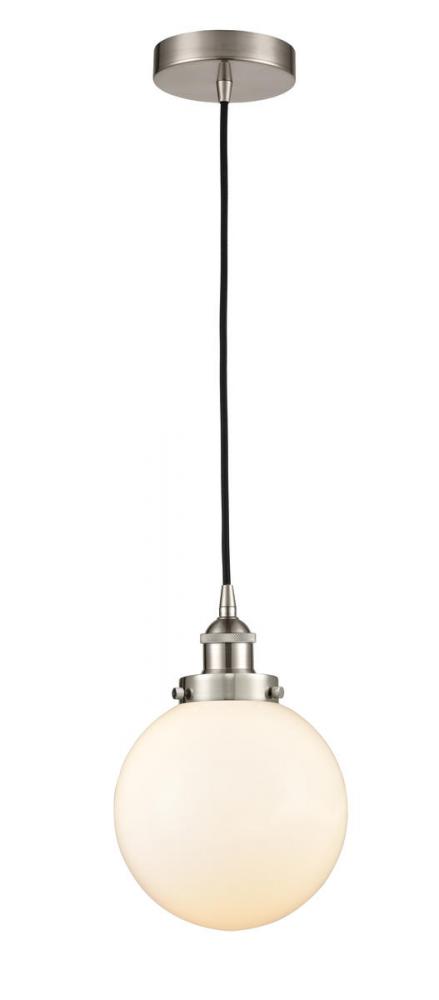 Beacon - 1 Light - 8 inch - Brushed Satin Nickel - Cord hung - Mini Pendant