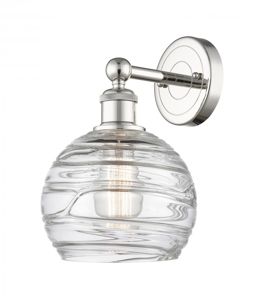 Athens Deco Swirl - 1 Light - 8 inch - Polished Nickel - Sconce