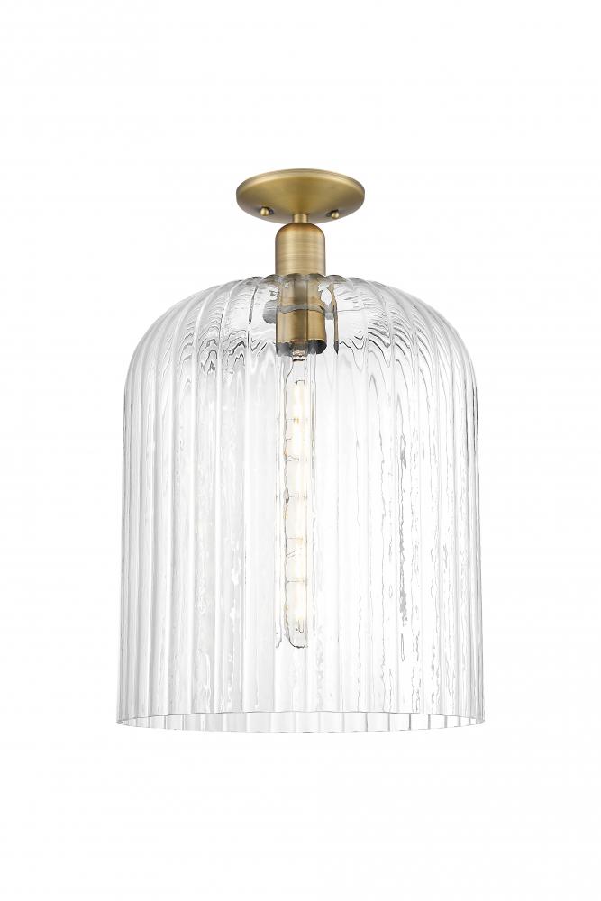 Bridal Veil - 1 Light - 12 inch - Brushed Brass - Semi-Flush Mount