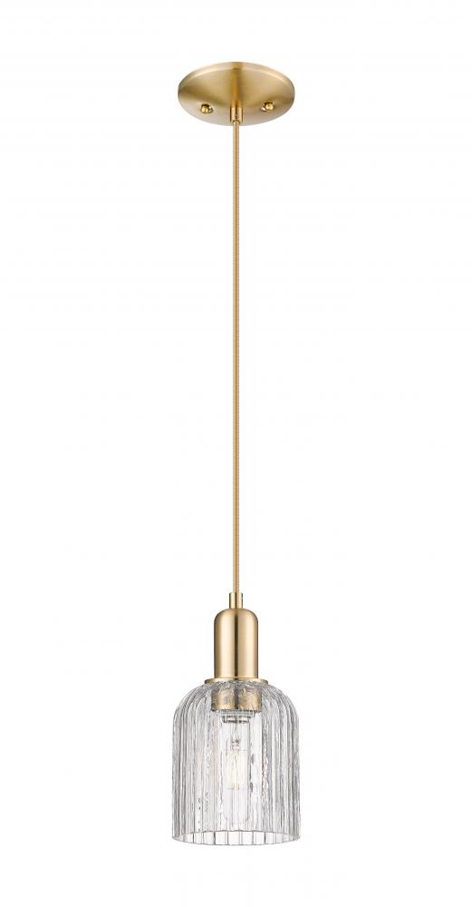 Bridal Veil - 1 Light - 6 inch - Champagne Bronze - Cord hung - Mini Pendant
