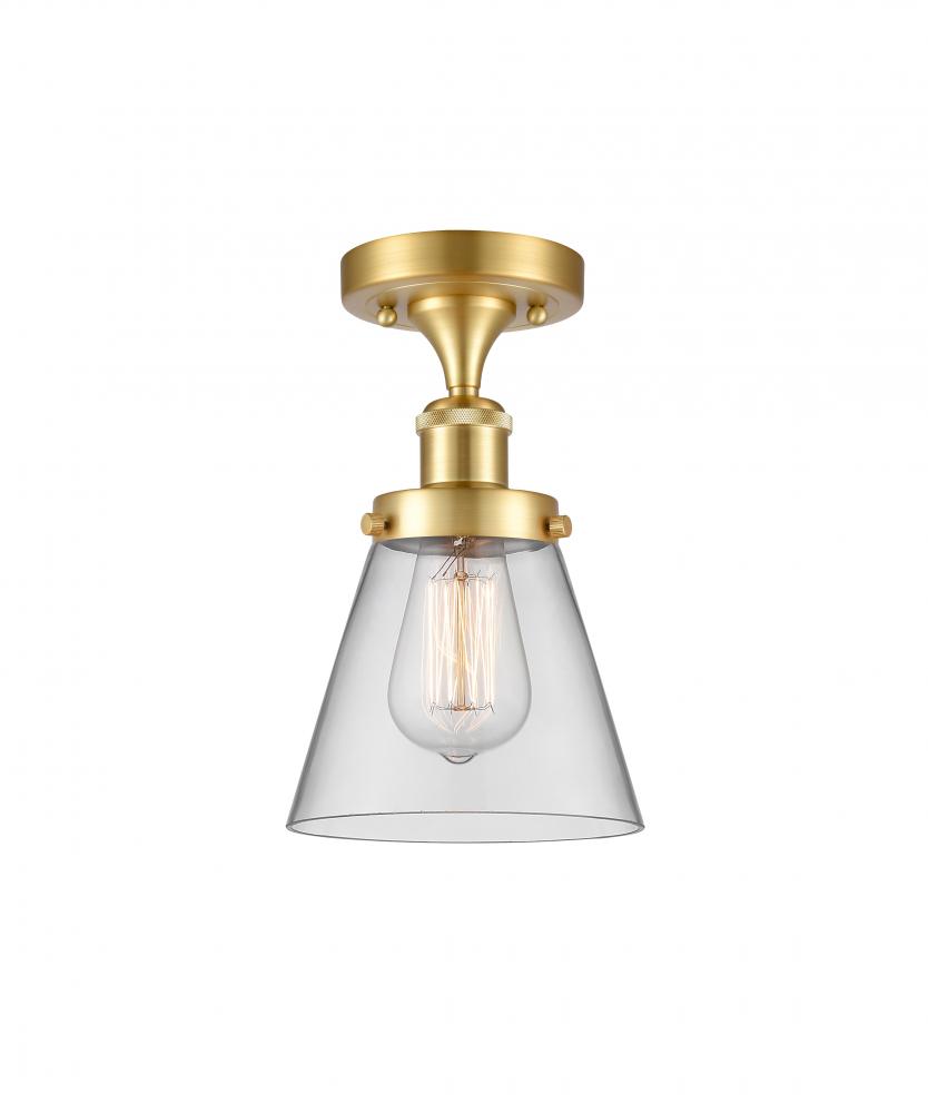 Cone - 1 Light - 6 inch - Satin Gold - Flush Mount