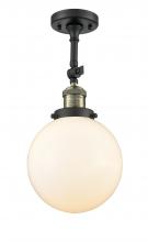 Innovations Lighting 201F-BAB-G201-8 - Beacon - 1 Light - 8 inch - Black Antique Brass - Adjustable Semi-Flush Mount