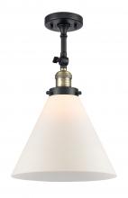 Innovations Lighting 201F-BAB-G41-L - Cone - 1 Light - 12 inch - Black Antique Brass - Adjustable Semi-Flush Mount