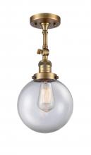 Innovations Lighting 201F-BB-G202-8 - Beacon - 1 Light - 8 inch - Brushed Brass - Adjustable Semi-Flush Mount