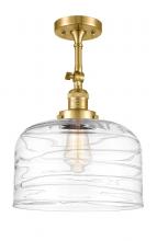 Innovations Lighting 201F-SG-G713-L - Bell - 1 Light - 12 inch - Satin Gold - Adjustable Semi-Flush Mount