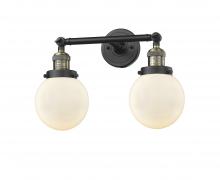 Innovations Lighting 208-BAB-G201-6 - Beacon - 2 Light - 17 inch - Black Antique Brass - Adjustable Bath Vanity Light